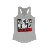 Mainstream Media Is Fake News Women's Racerback Tank