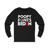 Poopy Pants Biden Jersey Long Sleeve Tee