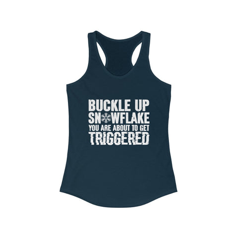 Buckle Up Snowflake Women's Racerback Tank