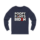 Poopy Pants Biden Jersey Long Sleeve Tee