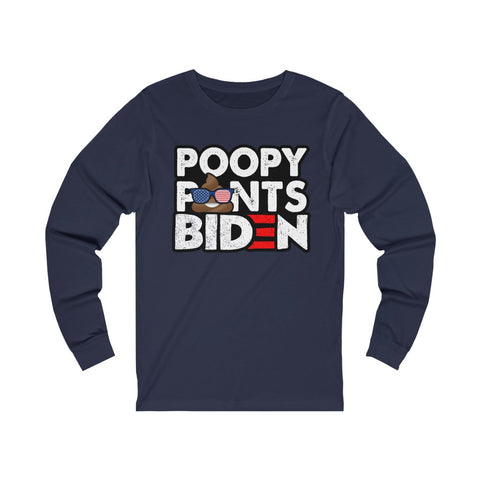 Poopy Pants Biden Jersey Long Sleeve Tee