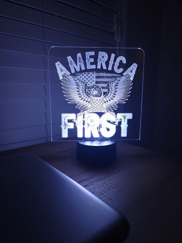 America First Custom Engraved LED Desk Light