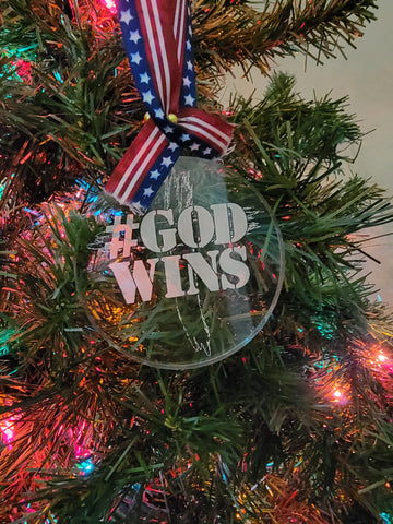 God Wins Custom-Engraved Christmas Ornament