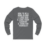 How To Be A Rebel Jersey Long Sleeve Tee